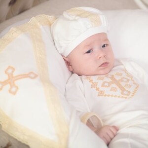 Lace baby baptism blanket, Christening blanket for boy or girl, Baptism gift for baby, Blessing blanket, Cross embroidery baptism blanket Milky