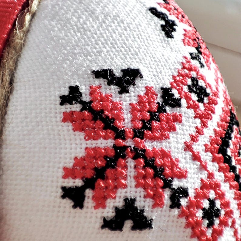 Embroidered Easter egg ornament