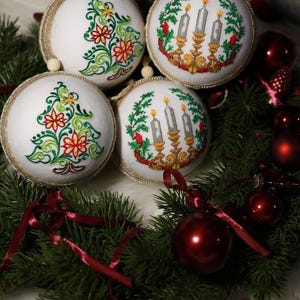 Handmade embroidered Christmas ornament