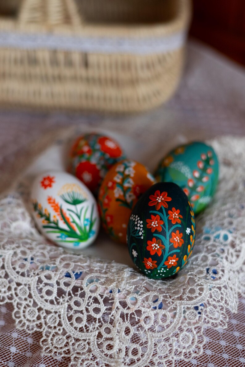 Hand-painted wooden Easter eggs