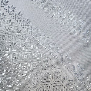 Traditional Ukrainian Rushnyk Towel, White Woven Ritual Cloth, Orthodox Wedding Embroidered Runner, Folk Home Decor Textile
