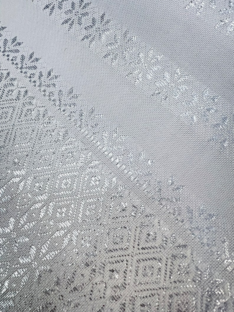 Traditional Ukrainian Rushnyk Towel, White Woven Ritual Cloth, Orthodox Wedding Embroidered Runner, Folk Home Decor Textile