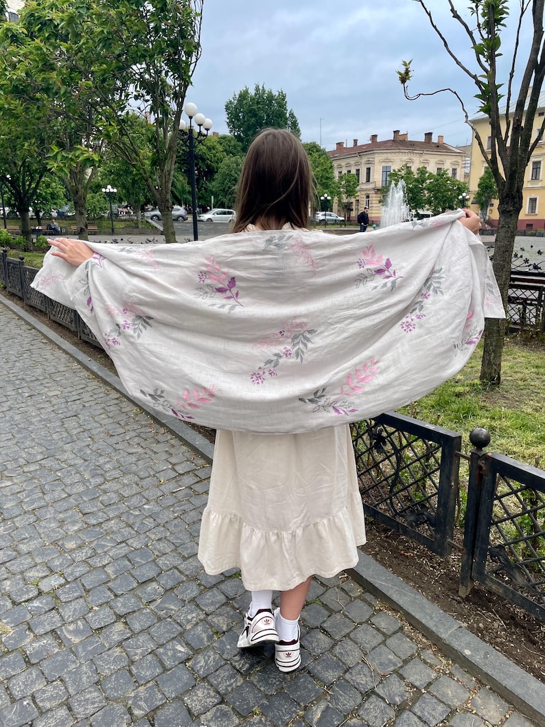 Linen lightweight wrap for church or casual wear