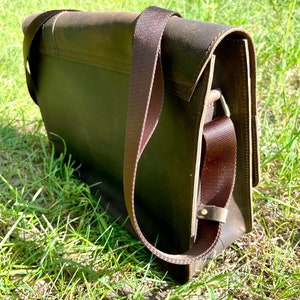 Distressed Leather Messenger Bag, Brown Leather Crossbody Bag, Vintage Shoulder Satchel, Handmade Rustic Laptop Bag