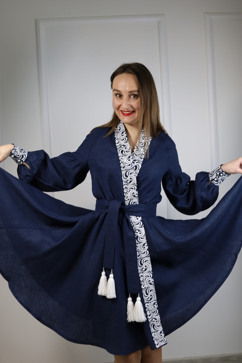 linen wrap dress