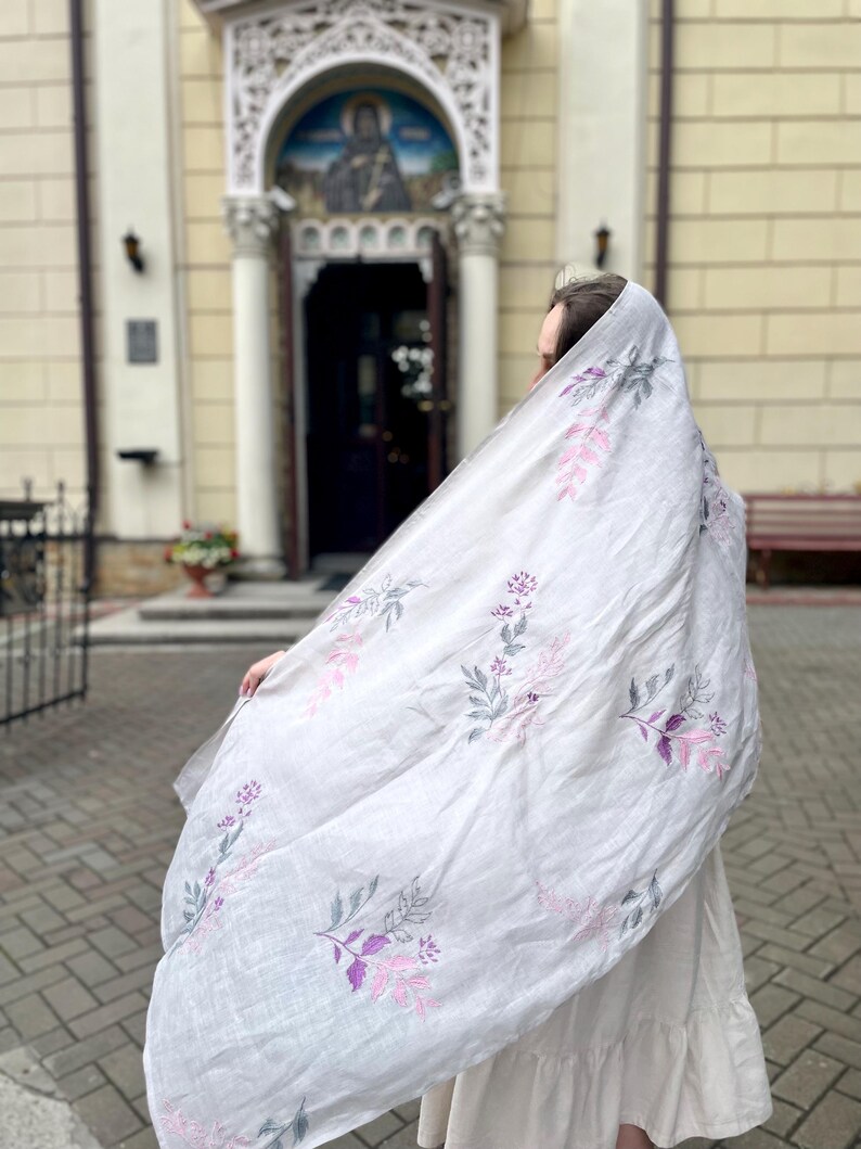 Linen lightweight wrap for church or casual wear