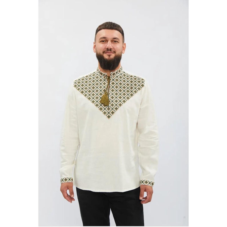 Traditional men's embroidered Ukrainian shirt
