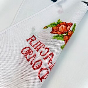 Ukrainian Embroidered Rushnyk with Swallows and Red Roses, Traditional Wedding Towel for Blessings and Ceremonial Decor Gift