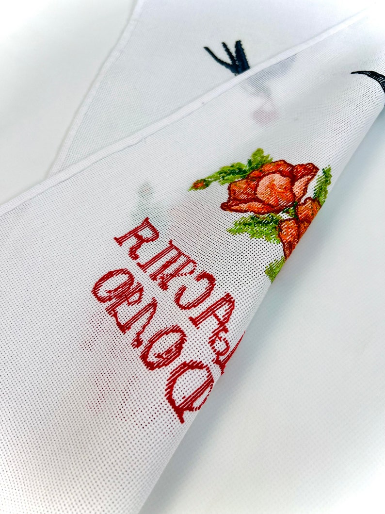 Ukrainian Embroidered Rushnyk with Swallows and Red Roses, Traditional Wedding Towel for Blessings and Ceremonial Decor Gift