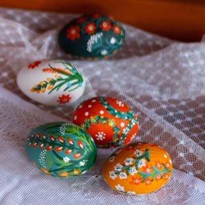 Hand-painted wooden Easter eggs