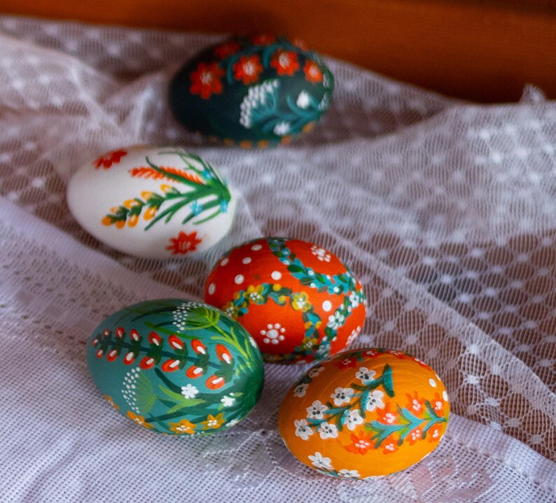 Hand-painted wooden Easter eggs