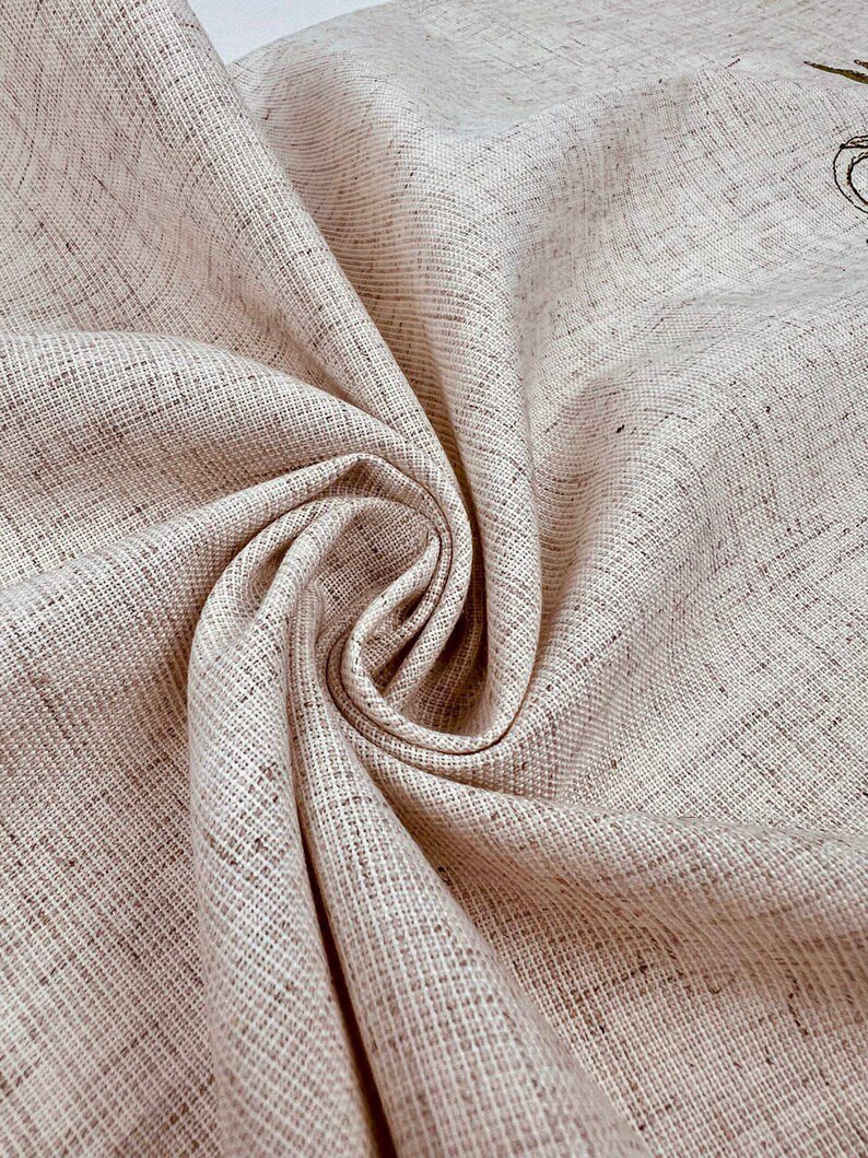 Linen beige runner with greek embroidery, Italian linen table runner with olives, Housewarming gift, Dining runner, Easter table runner image 4