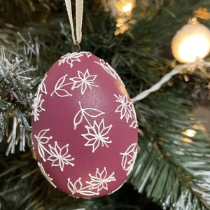 Hand painted decorative egg ornaments, Symbolic hanging decorations, Floral spring ornaments for home decor