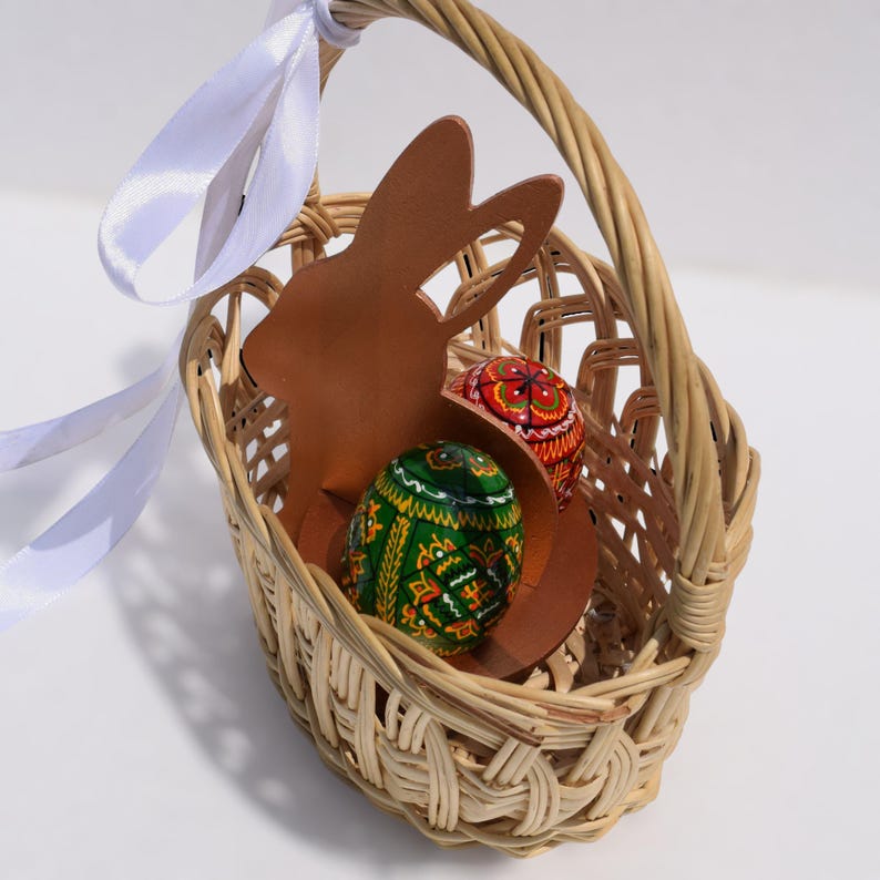Custom сolor hand painted bunny Easter egg holder for 2 eggs , Wooden rabbit stand, Pysanky display, Spring table centerpiece, Gift decor