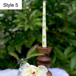 Hand painted candle, Elegant decorative candle for gifts, Home decor or ceremony use, 22cm height