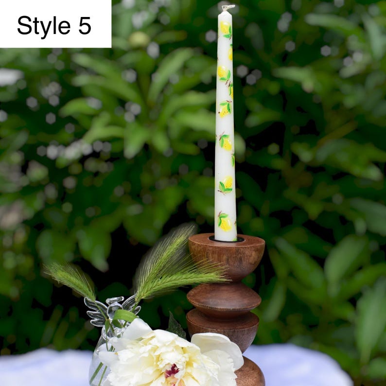 Hand painted candle, Elegant decorative candle for gifts, Home decor or ceremony use, 22cm height