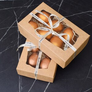 Set of 6 hand painted bronze Easter eggs