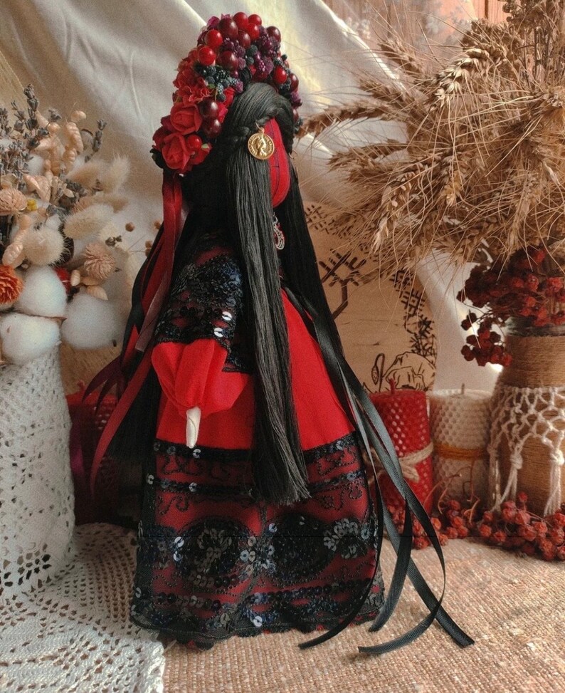 Ukrainian Motanka doll, Easter doll with candles and Easter basket, Collectible doll art, Easter gift for women, Unique decorative gift bild 9