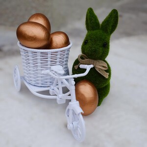 Set of 6 hand painted bronze Easter eggs