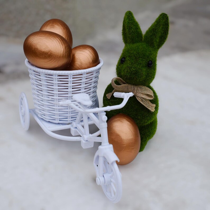 Set of 6 hand painted bronze Easter eggs