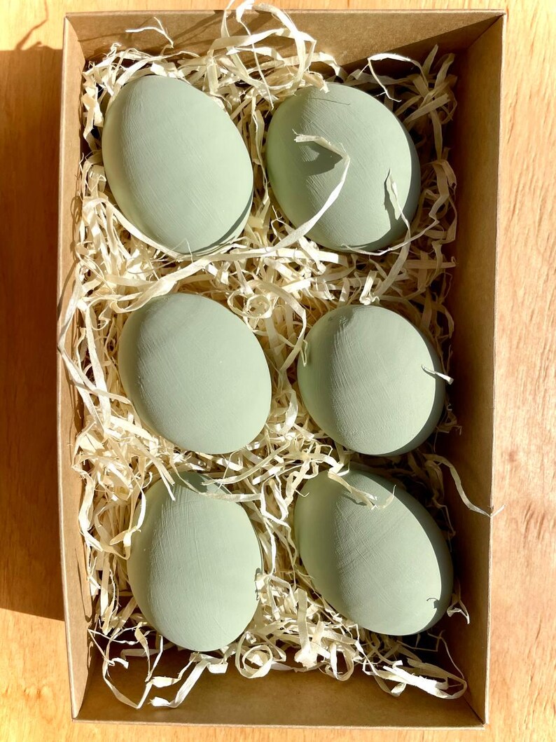 Sage Green Easter Egg, Hand Painted Wooden Egg, Neutral Easter Decor, Farmhouse Easter Decoration, Spring Home Decor
