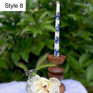 Hand painted candle, Elegant decorative candle for gifts, Home decor or ceremony use, 22cm height