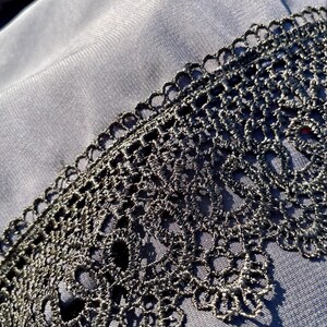 Navy blue catholic veil, Veil with black lace, Chiffon chapel veil for mass, Infinity mantilla, Dark color church veil, Midnight veil image 6
