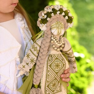 Handmade Motanka doll in traditional style, Rustic slavic folk decor, Unique artisan gift for home or cultural display image 6