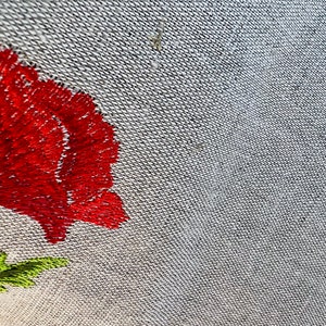 Embroidered Linen Tote Bag with Red Poppies, Symbolic Floral Shoulder Bag, Eco Fabric Shopping Bag, Handmade Textile Accessory
