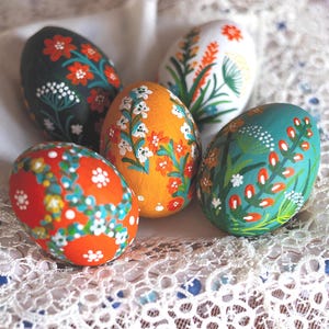 Hand-painted wooden Easter eggs