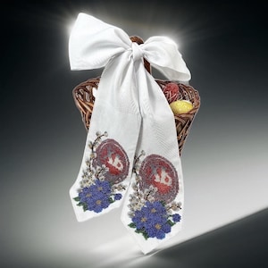 Ukrainian Easter beaded embroidery bow