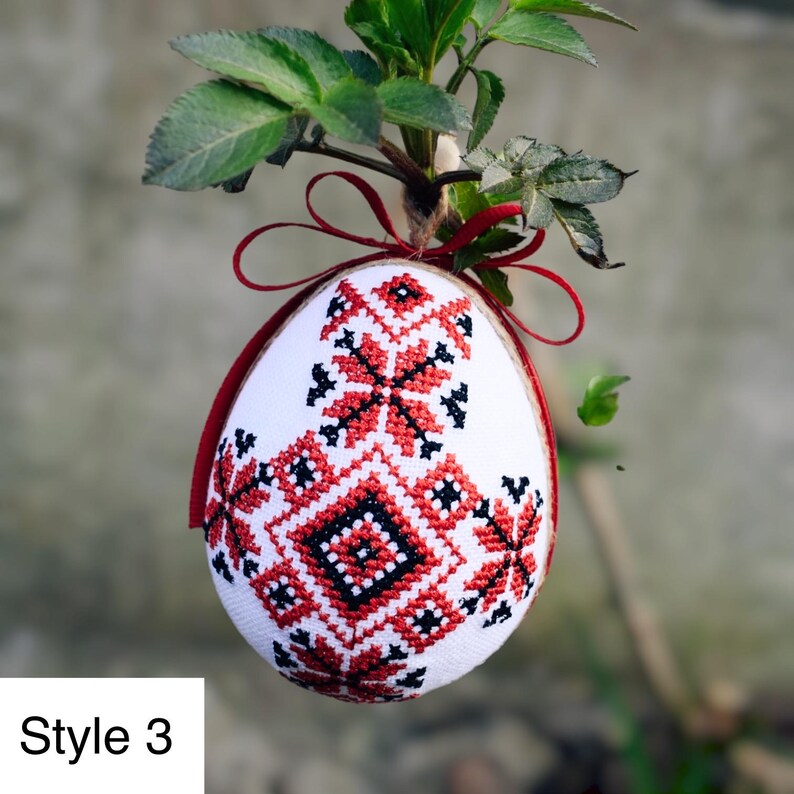 Handmade embroidered angel Easter egg