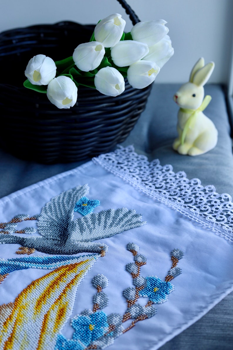 Embroidered Easter Basket Cover