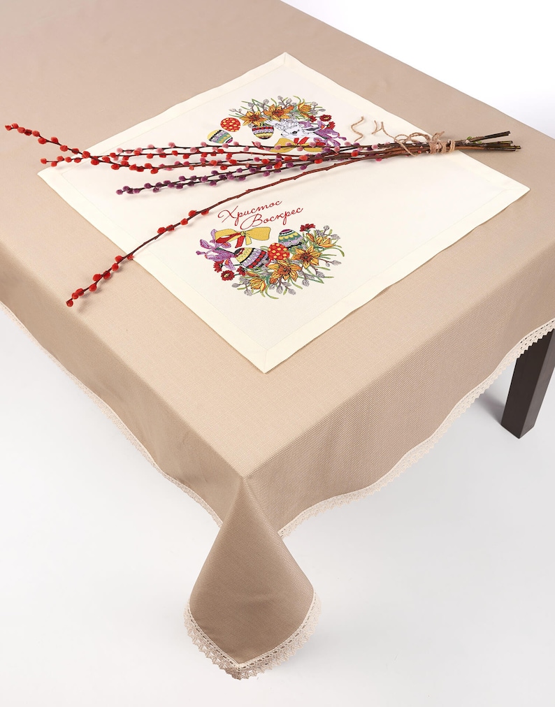Embroidered Easter napkin