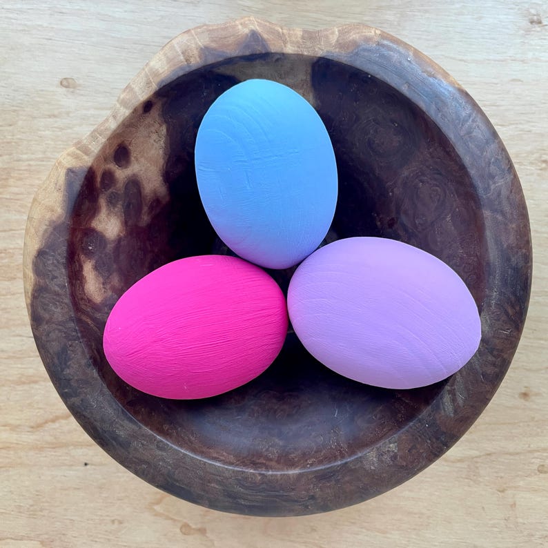 Set of 3 Hand Painted Easter Eggs, Mix & Match Colors, Custom Color Easter Egg Set, Spring Decor, Easter Basket Decoration