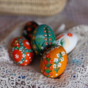 Hand-painted wooden Easter eggs
