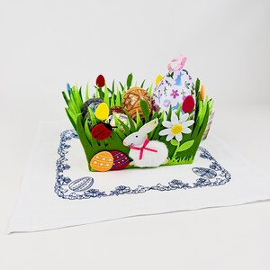 Easter Embroidered Table Topper, Ukrainian Style Linen Napkin, Blue Floral Easter Decor, Spring Table Centerpiece Cloth bild 7