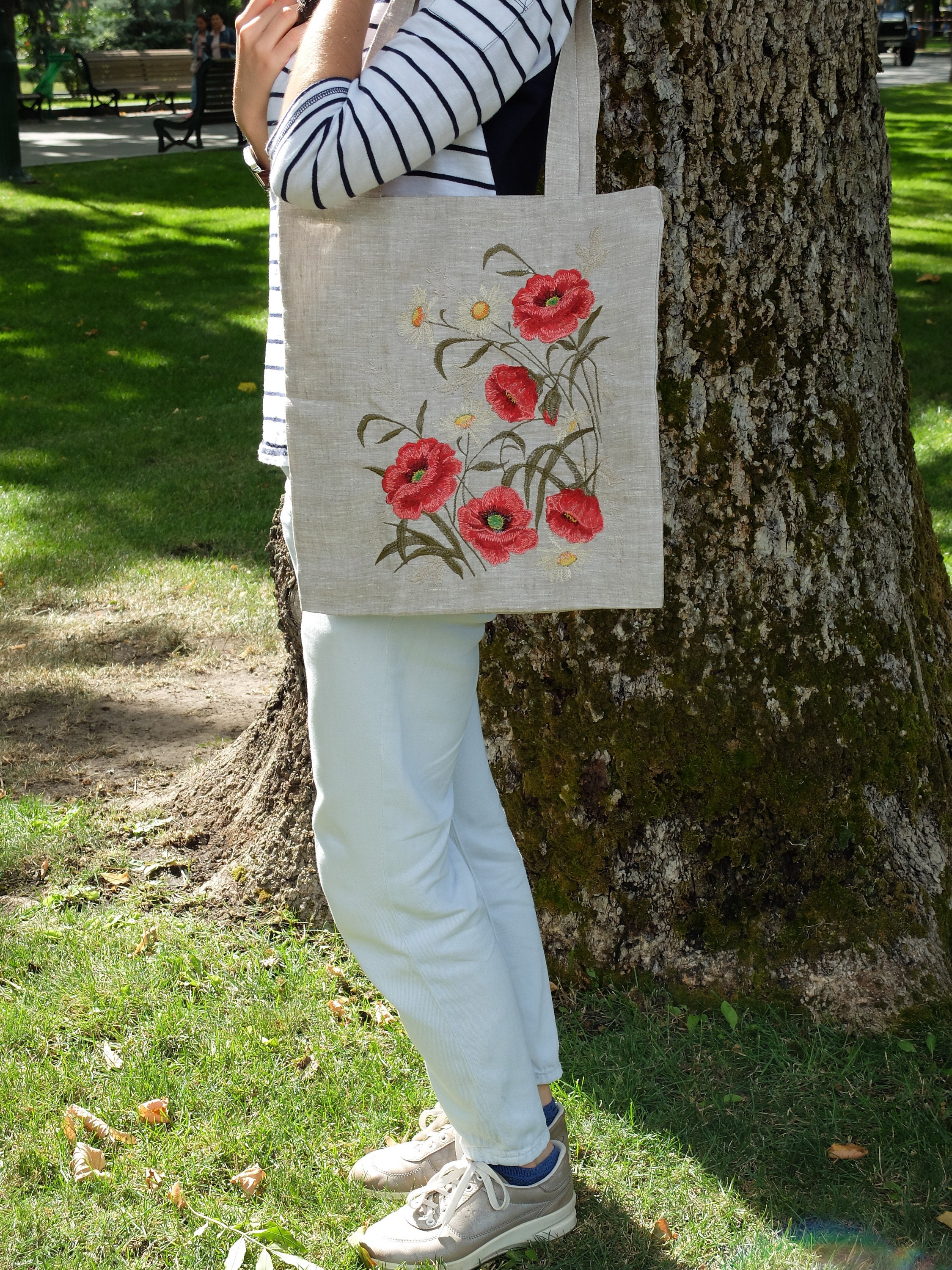 Botanical Monogram Embroidered Tote Bag & Scarf Set