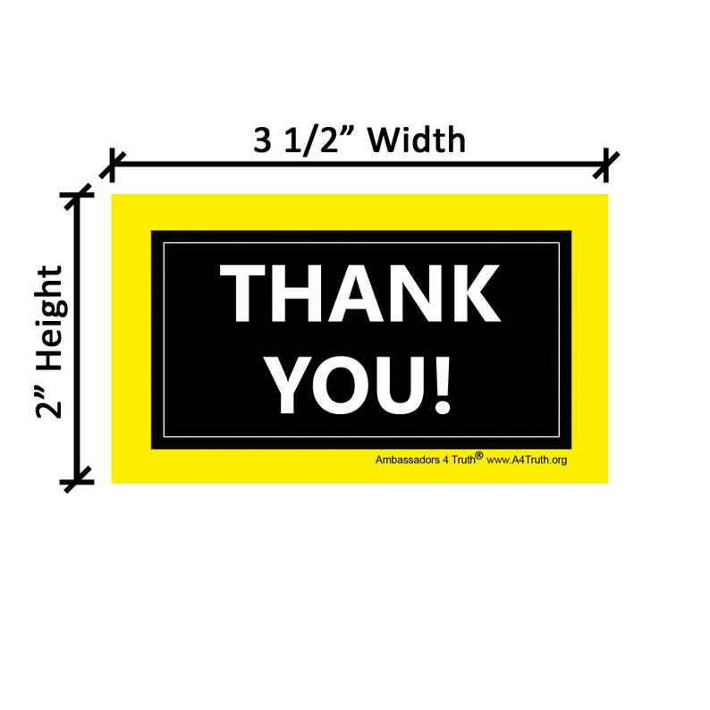 Thank You Christian Gospel Tracts Business Card Size Pack of 50