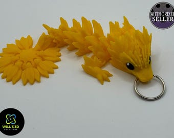 3D Printed Sunflower Dragon Keyring