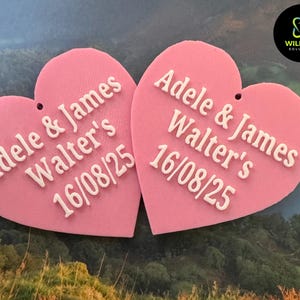 3D Printed Personalized Wedding Favour Hearts – Custom Guest Gifts, Table Decor, Keepsakes