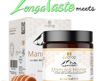 Bedrop Manuka Honey with MGO 400+ - 100% Genuine Premium Manuka Honey 140g (171.36 EUR/kg)