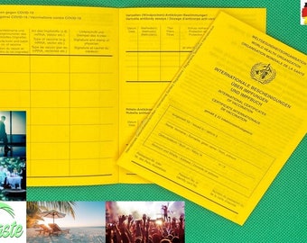 Vaccination certificate, vaccination card, vaccination booklet including protective cover