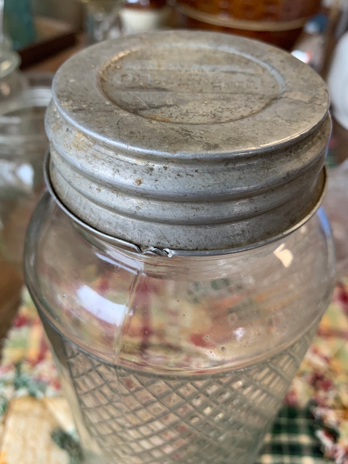 Old Judge Coffee Jar with Embossed Glass Etsy