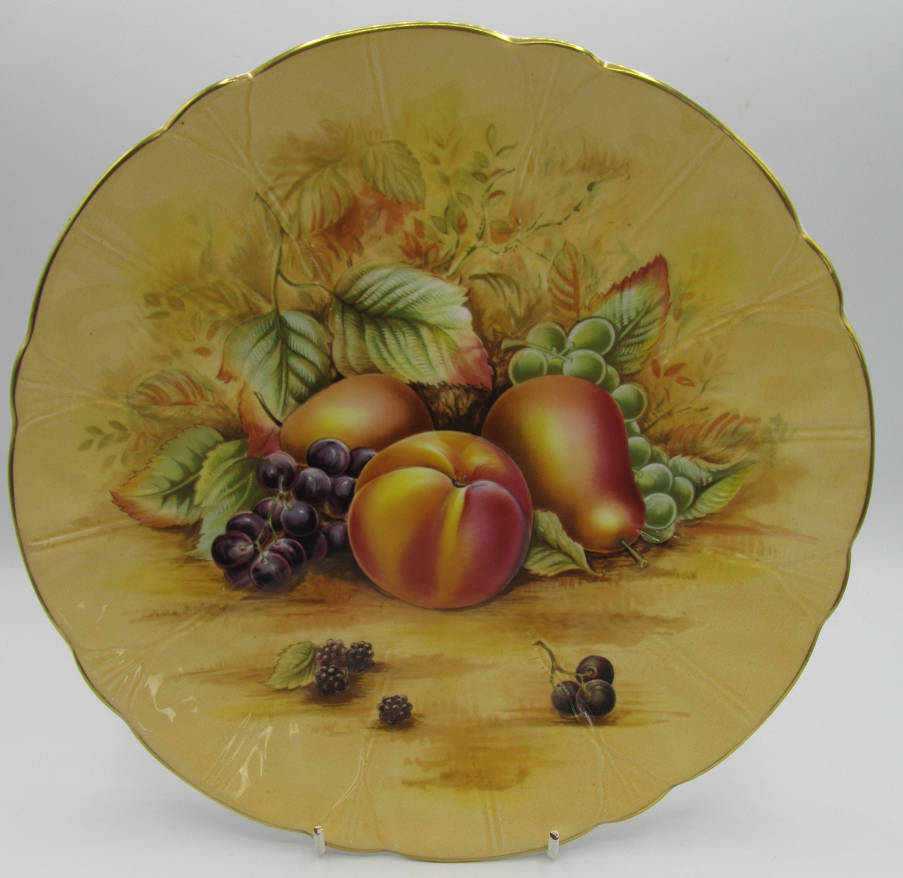 Stunning Aynsley Orchard Gold 26cm Cabinet Plate - Etsy Israel