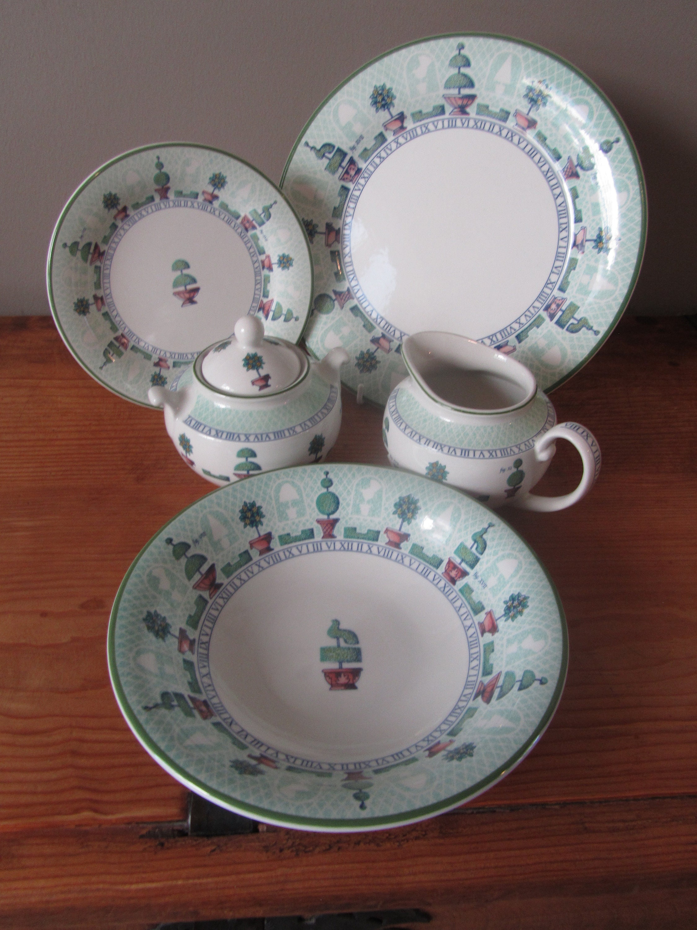 Staffordshire Topiary 8 1/2 Pasta Bowl Etsy