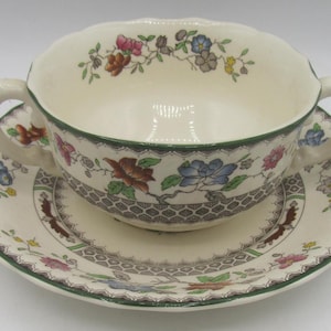 Copeland Spode - Rosa Chinesa - Tigela de Sopa e Suporte