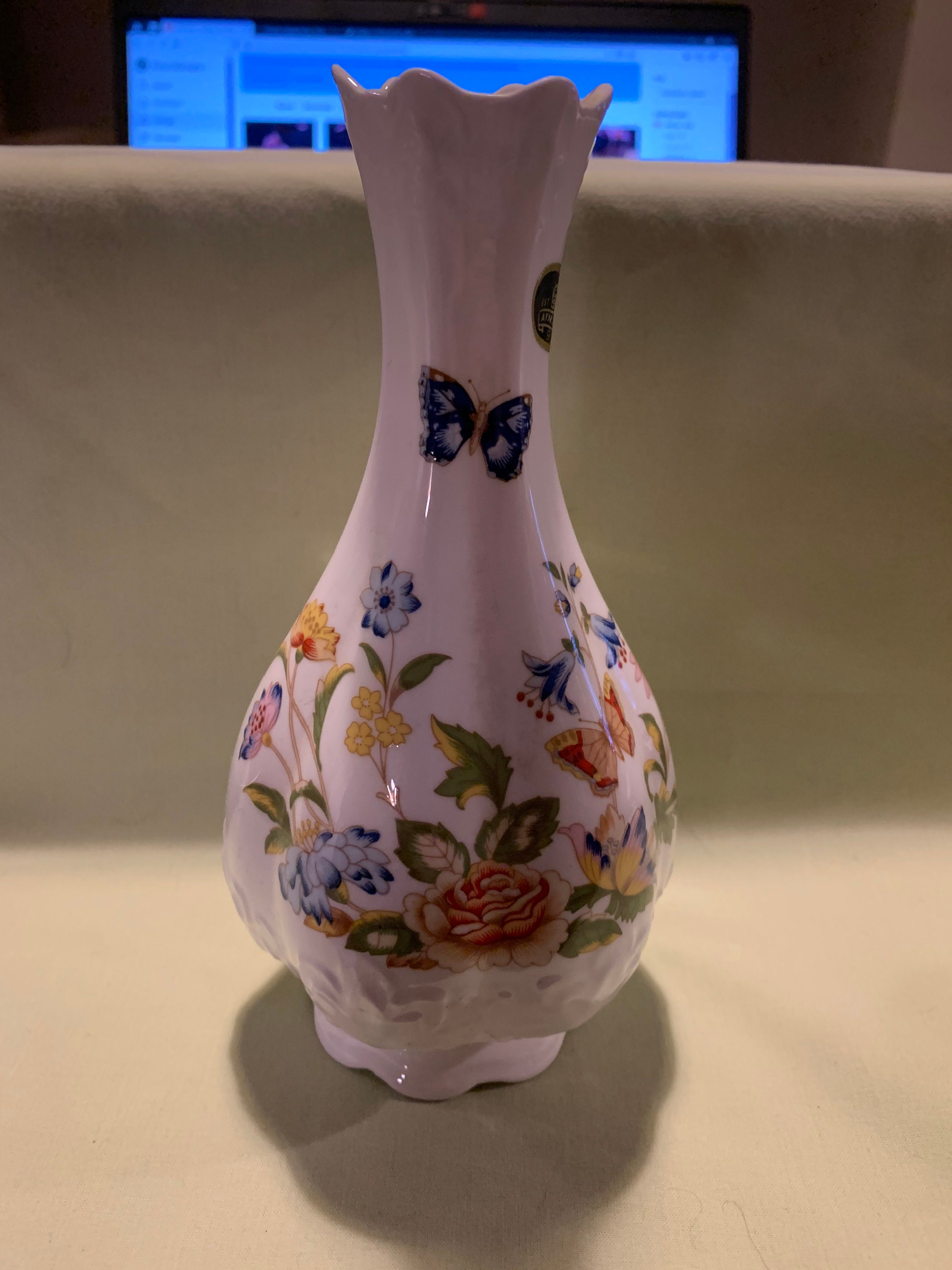 Aynsley Cottage Garden Tall Bud Vase Vintage Floral Etsy