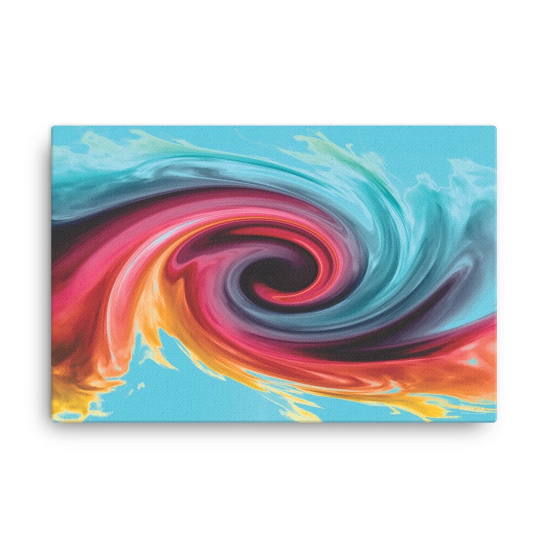Pink and Blue Soft Storm Abstract Art Canvas Blush Pink Etsy UK
