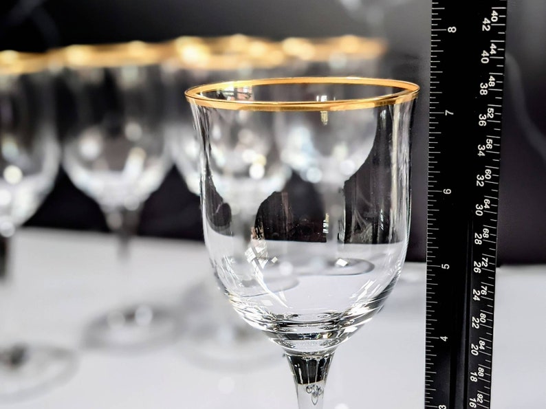 What Is Gilt Rim Set (6) Crystal & Gold Rim Stemware. Vintage Noritake Water or Wine ...